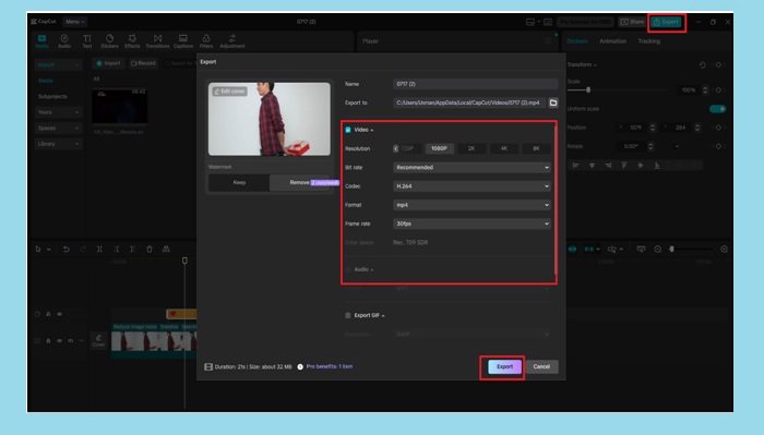 Export the Final Video