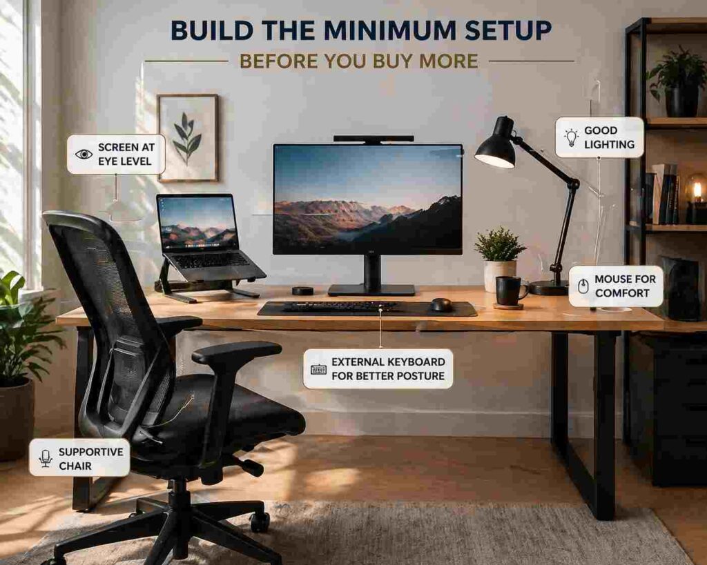 Build the minimum setup before you buy more
